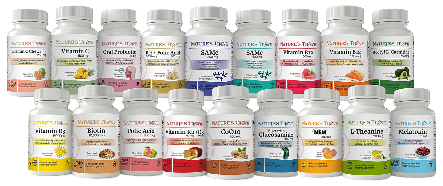 Nature's Trove suplemento vitamina B12 240 tabletas masticables