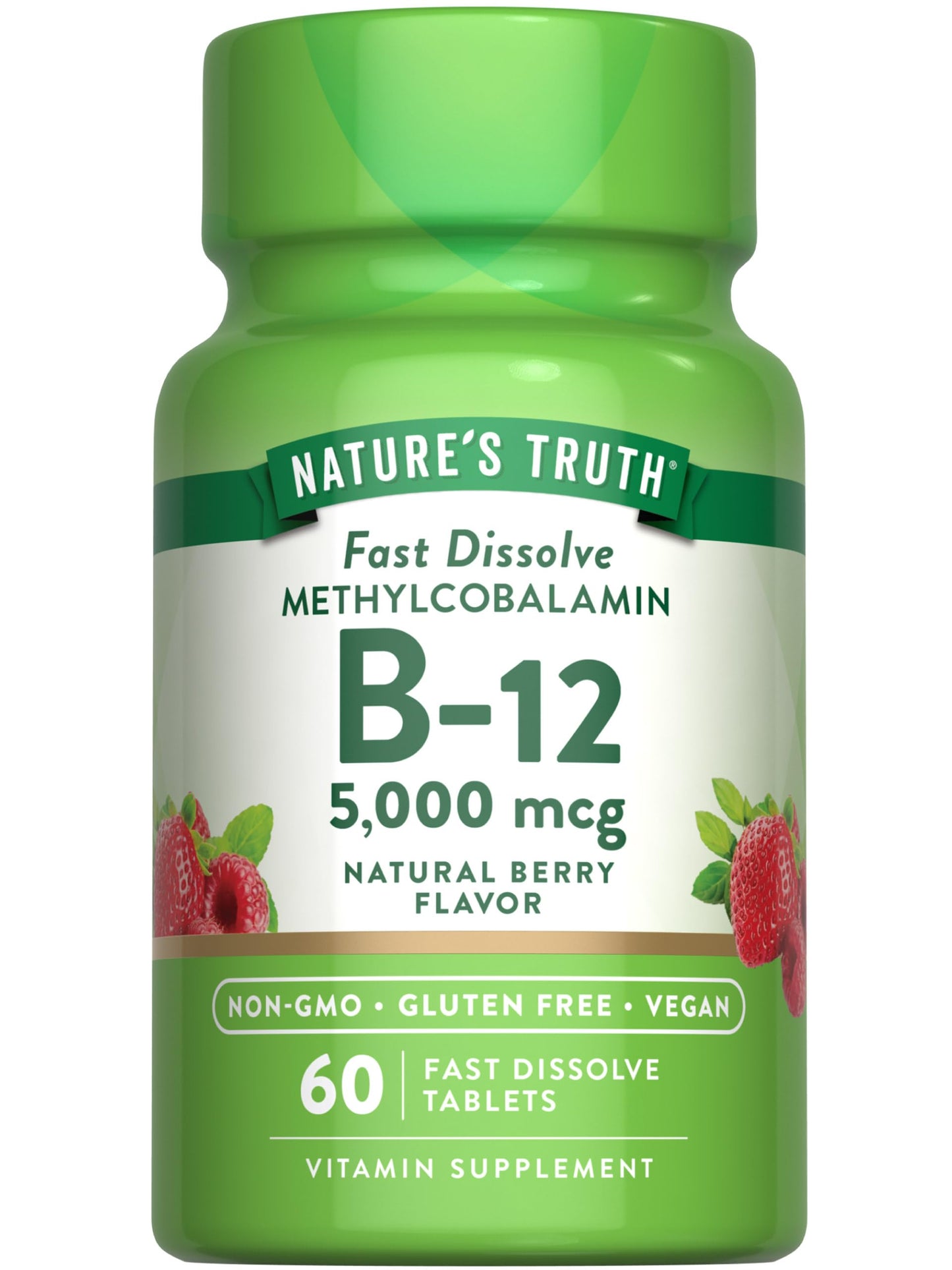 Nature's Truth vitamina B12 tabletas de disolución rápida sabor berry