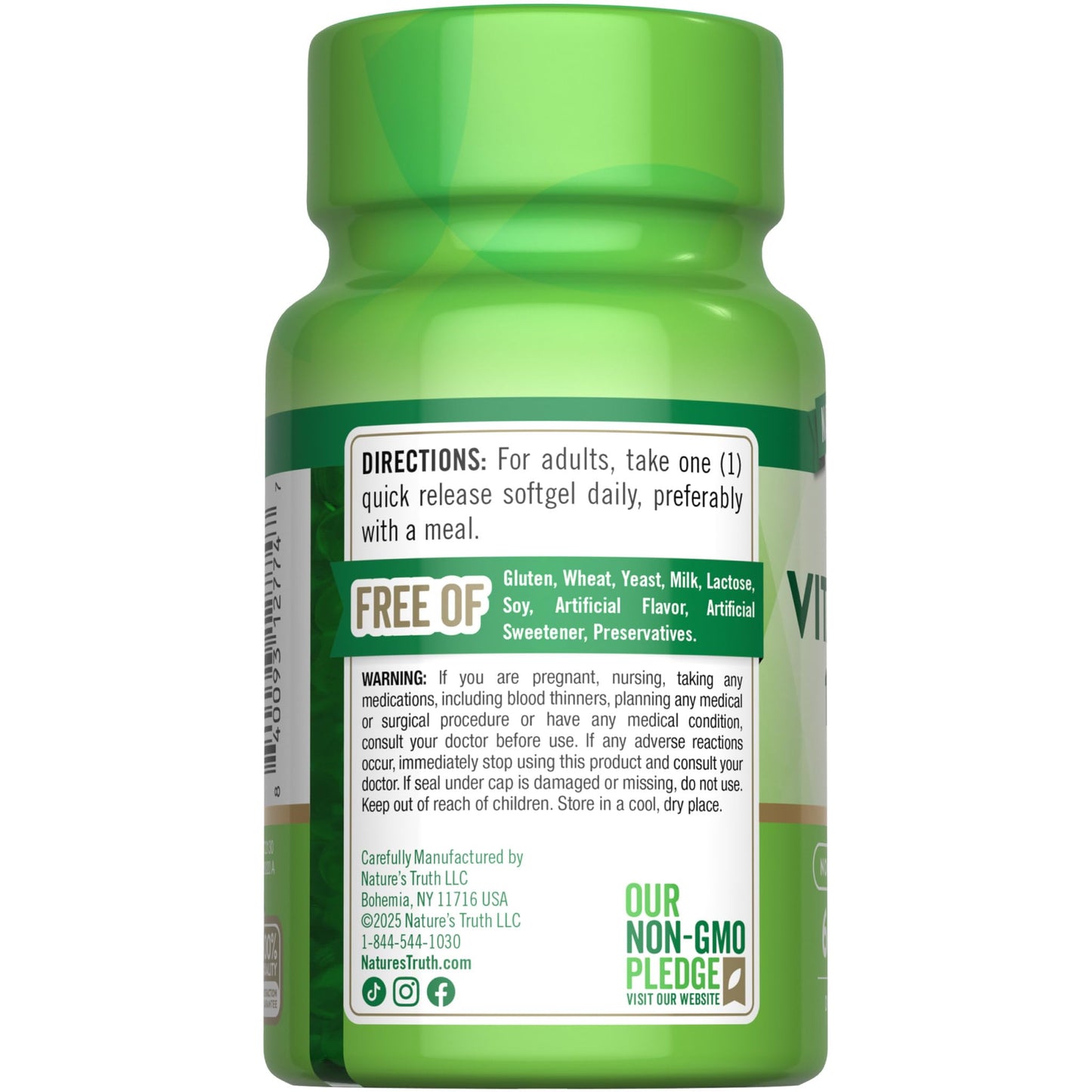 Suplemento diario vitamina K2 MK-7 Nature's Truth cápsulas blandas