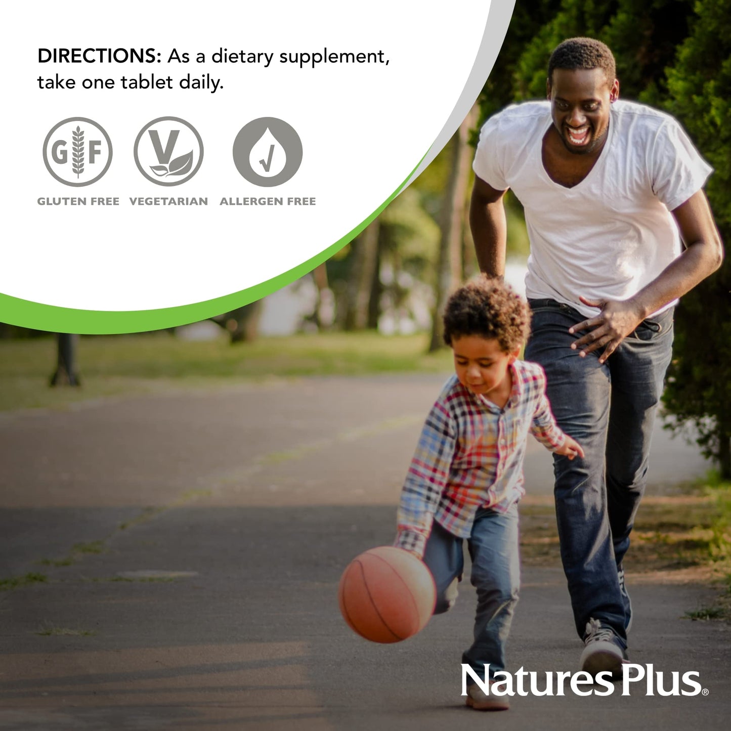 NaturesPlus ángulo lateral botella 60 tabletas