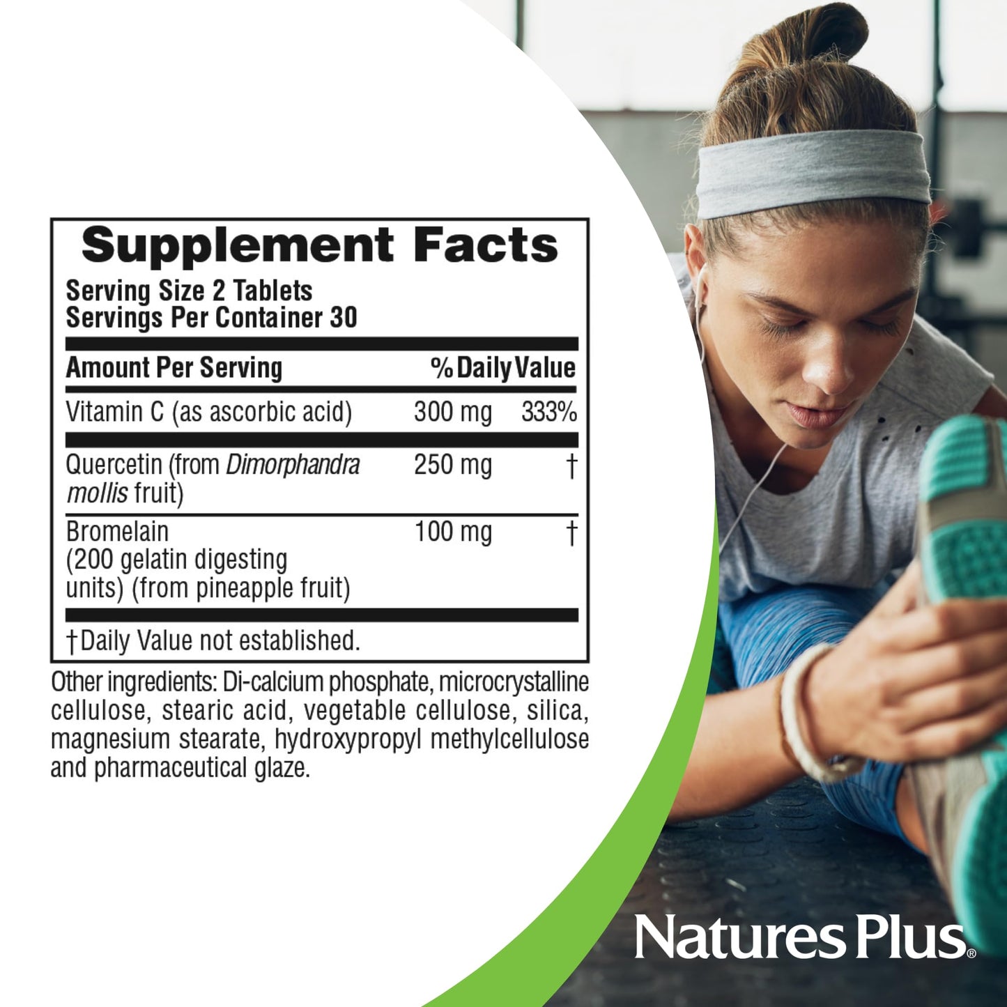 Detalles nutricionales NaturesPlus Quercetina Plus Vitamina C