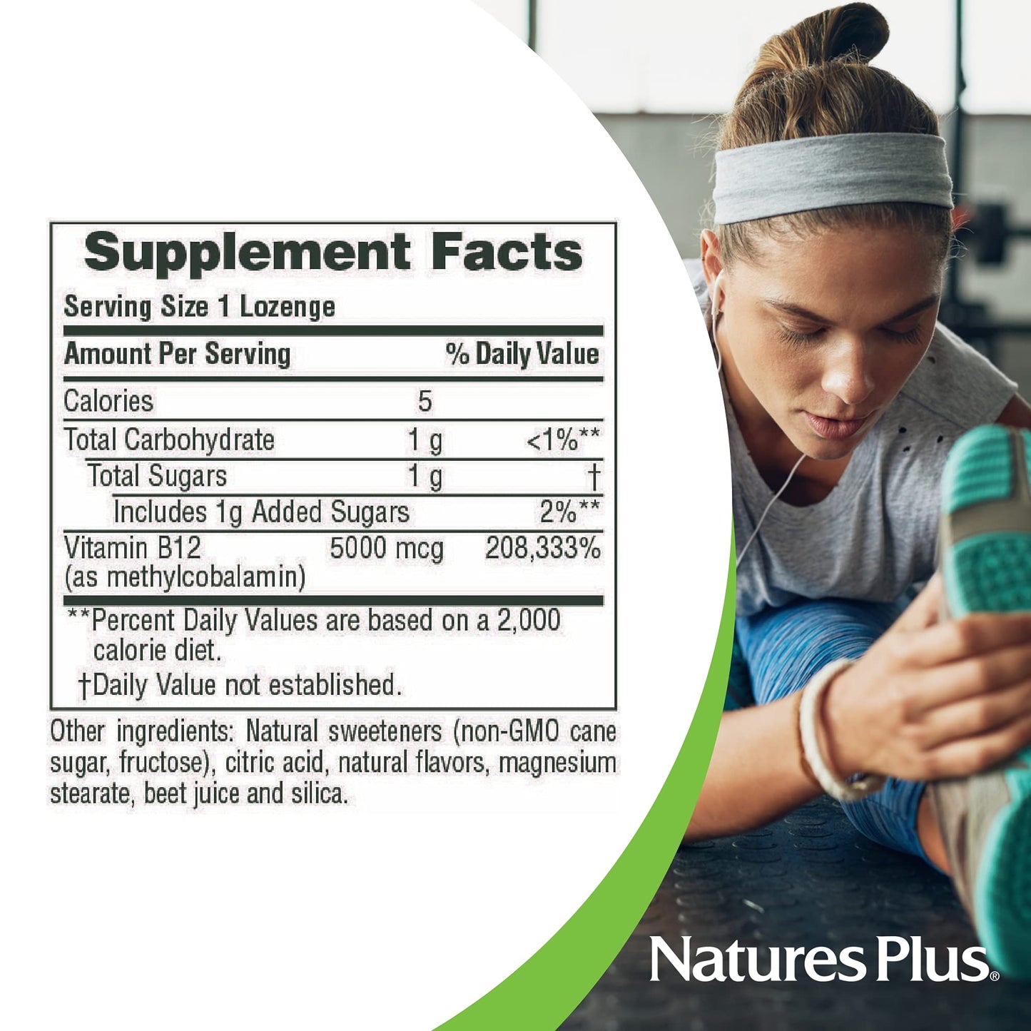 NaturesPlus Shot-O-B12 5000 mcg pastillas veganas