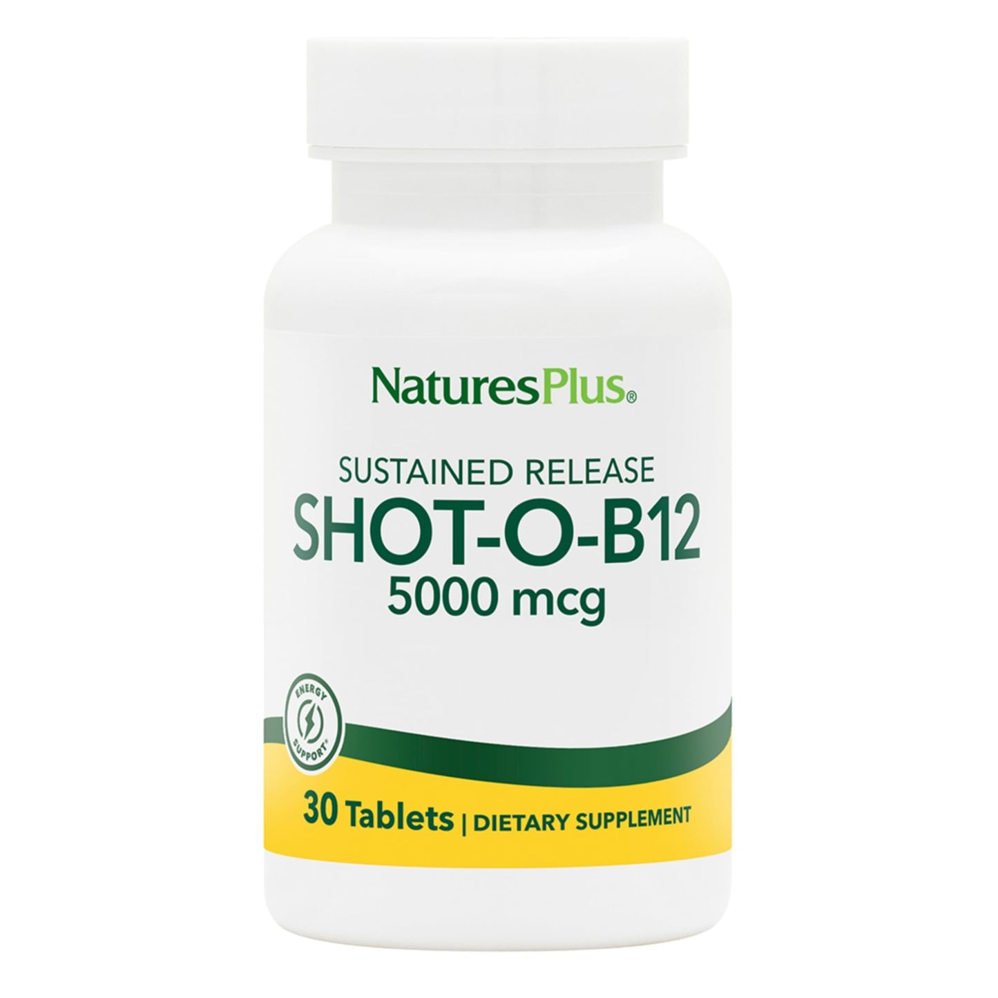 NaturesPlus Shot-O-B12 tabletas vegetarianas 5000 mcg