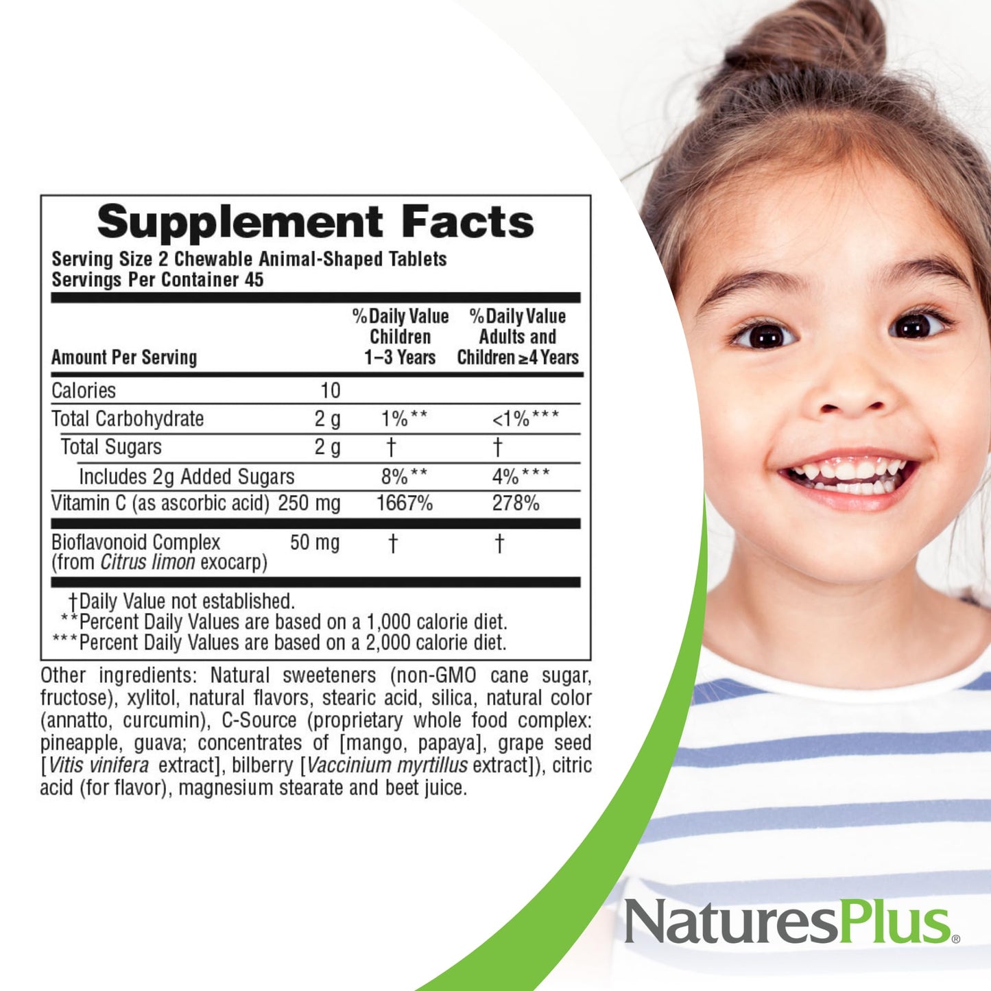 NaturesPlus vitamina C niños extractos naturales cítricos