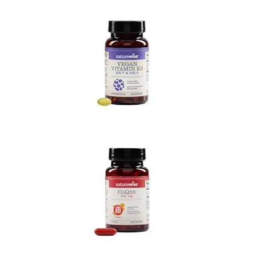 Frasco NatureWise Vitamina K2 MK-7 MK-4 y CoQ10 200mg