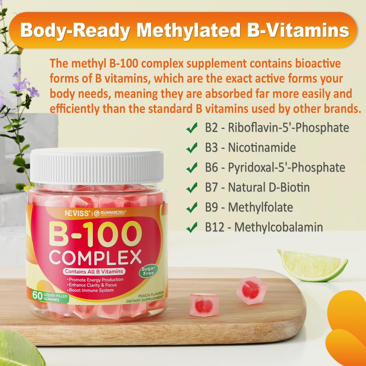 Neviss gomitas naturales vitaminas D3, K2 y complejo B100