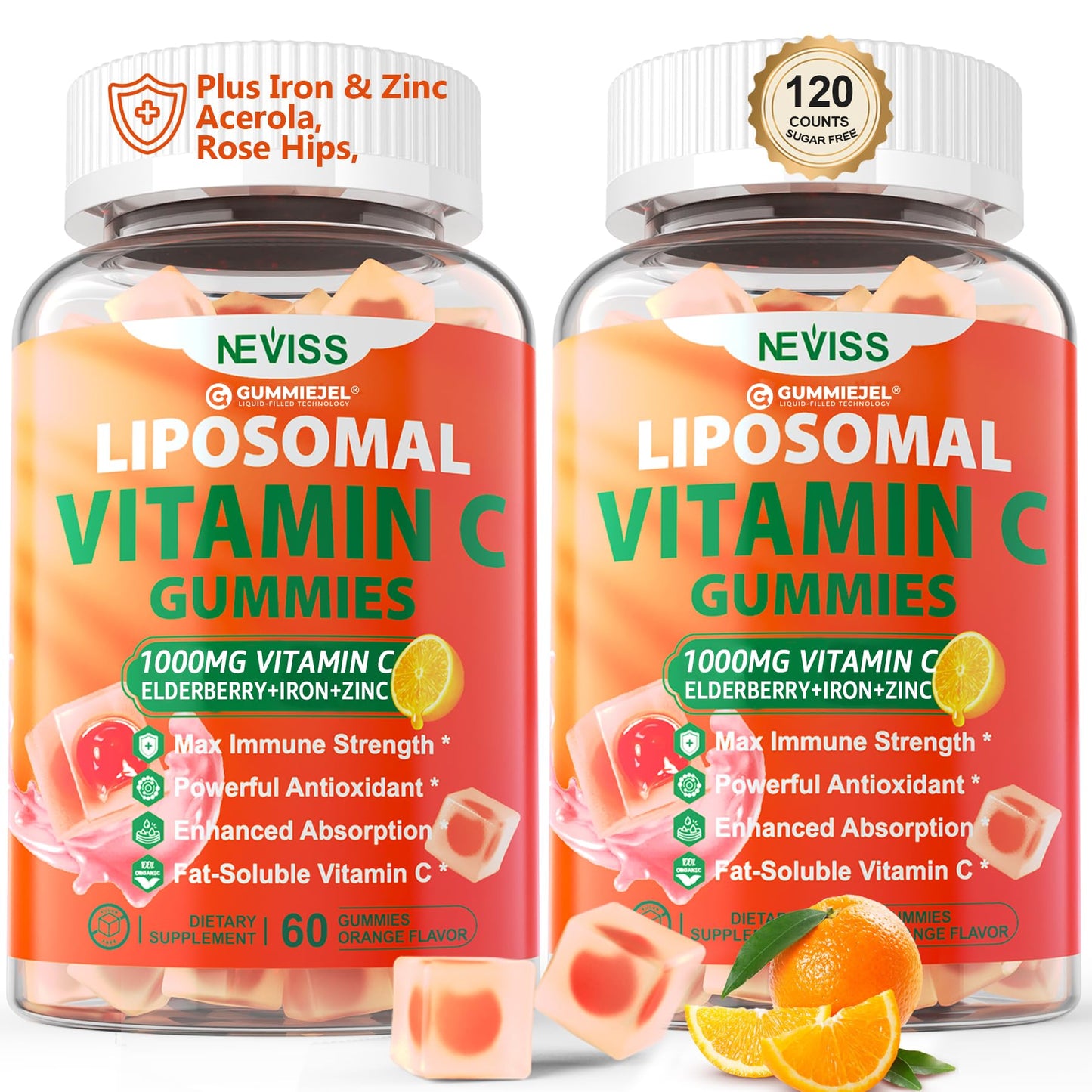 NEVISS gomitas Vitamina C liposomal 1000mg 2 paquetes