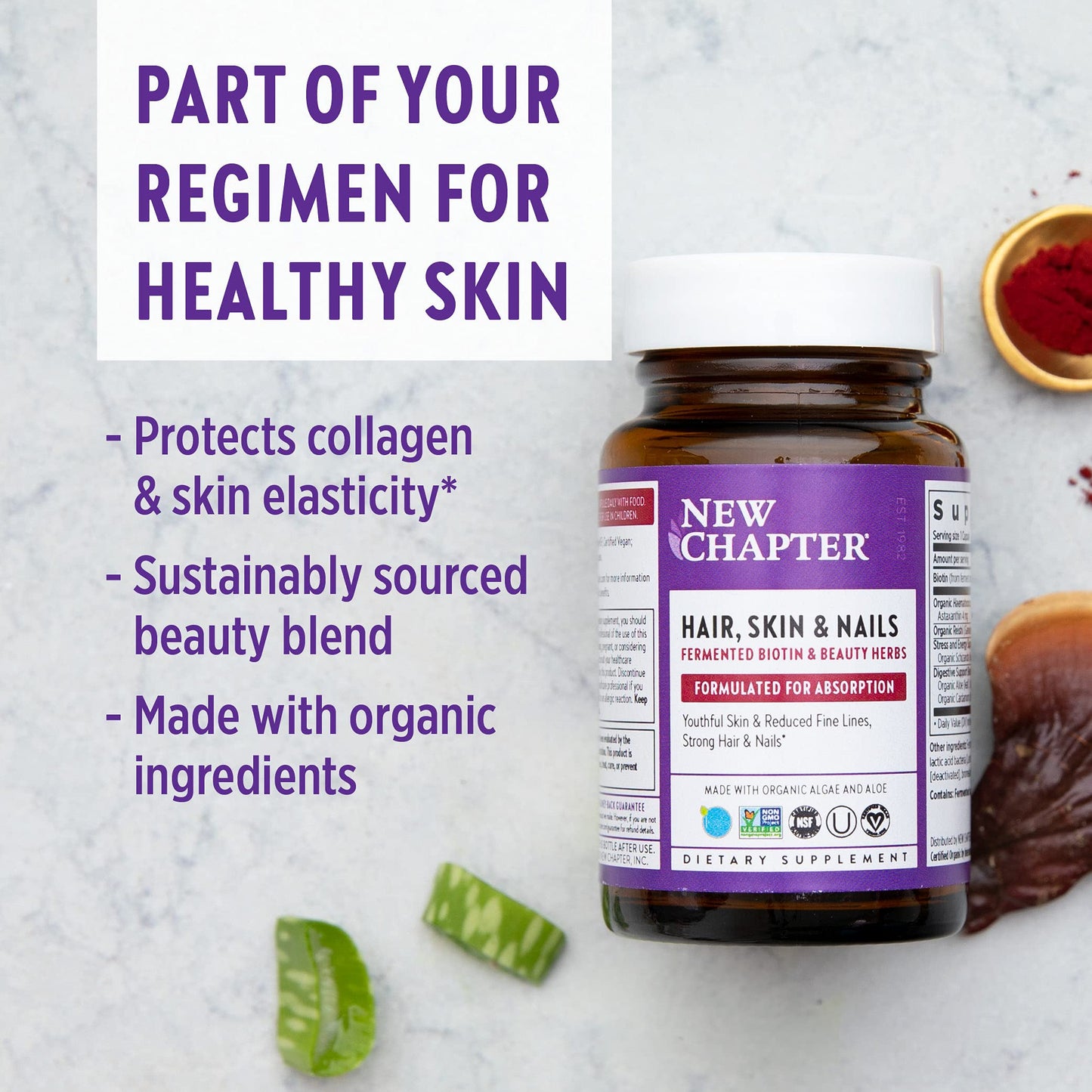 New Chapter cápsulas vegetarianas biotina astaxantina cabello y piel