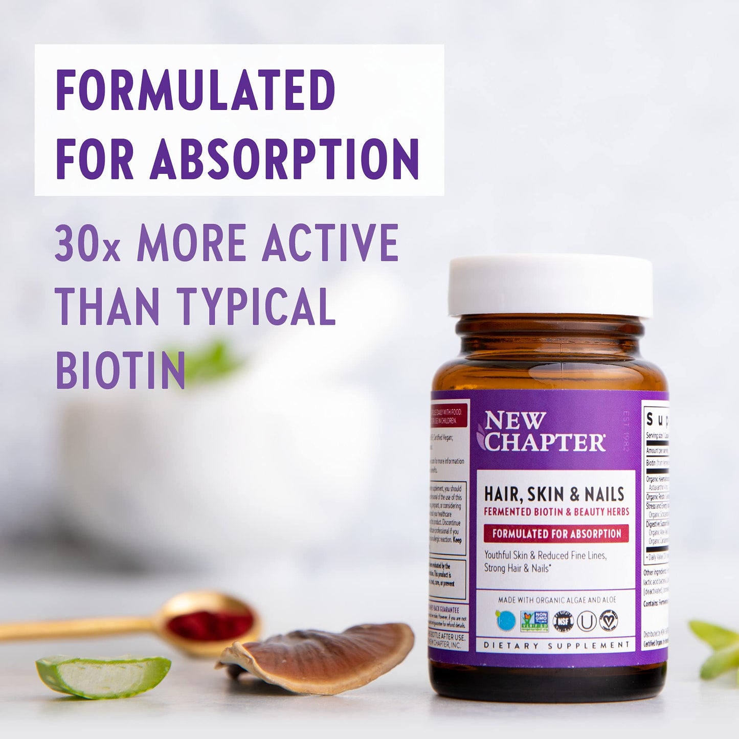 New Chapter vitaminas para uñas cabello y piel con antioxidantes