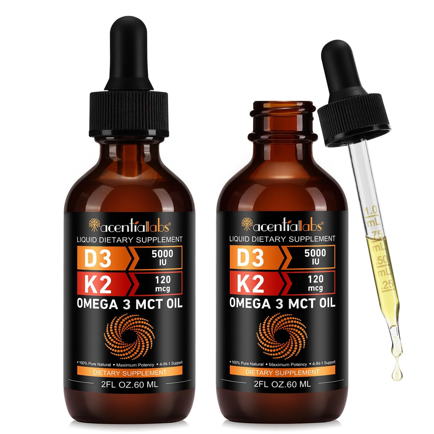 Botellas de vitamina d3 k2 líquida newseel paquete de dos