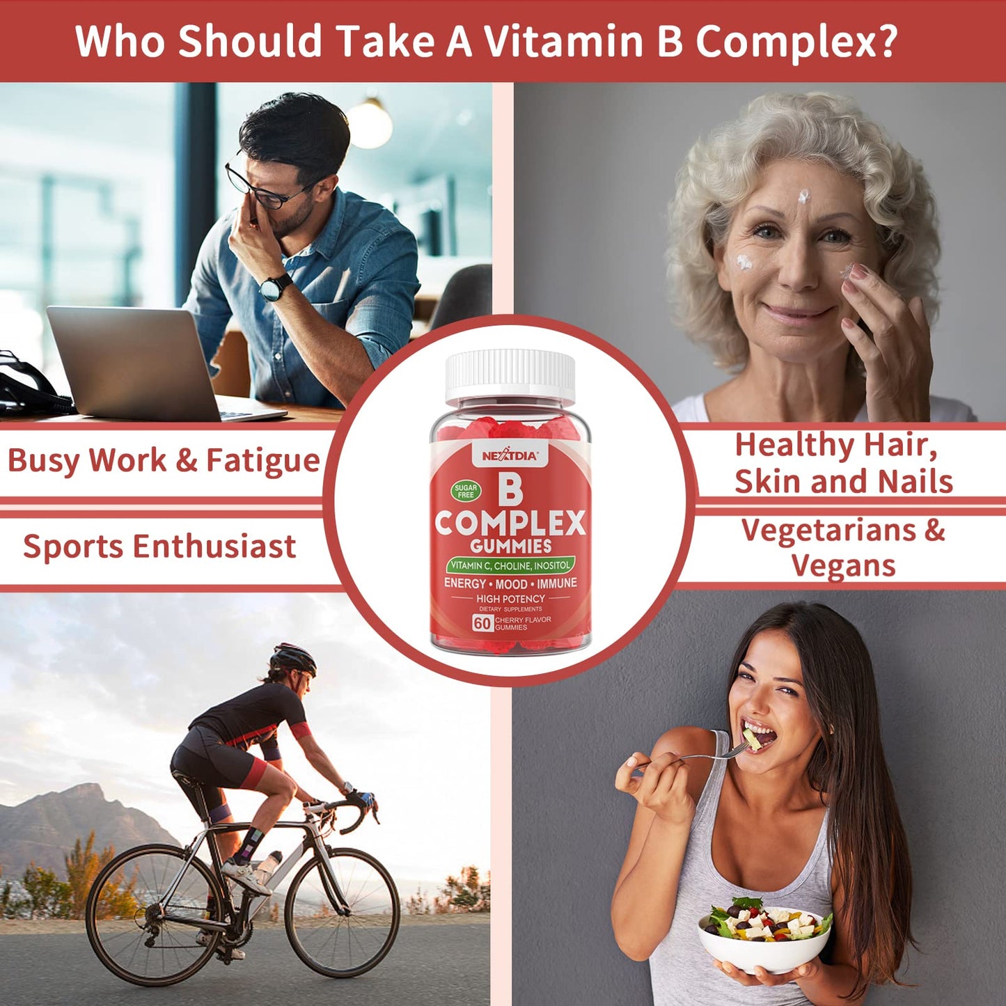 Nextdia empaque gomitas vitaminas b12 y folato 3 pack