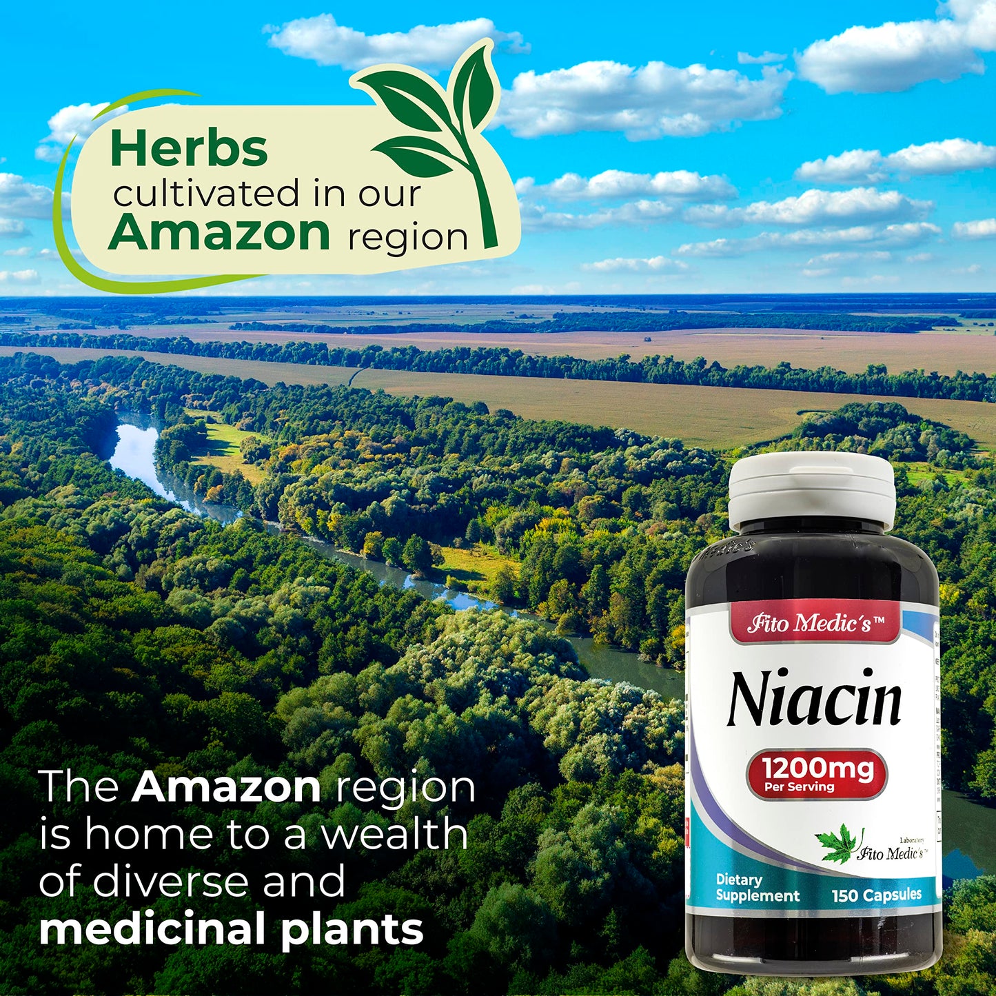 Niacina FITO MEDIC'S frasco y cápsulas