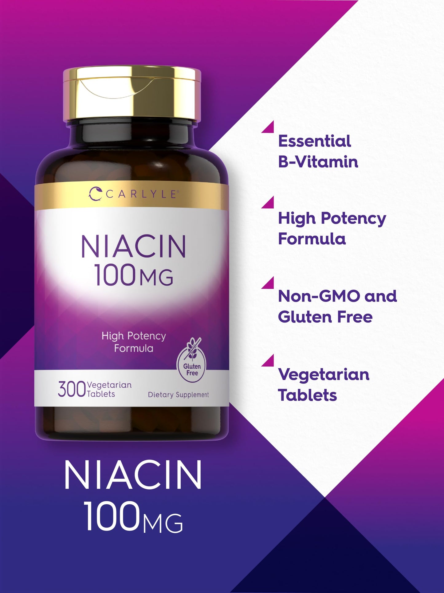 Niacina sin gluten ni GMO fórmula premium Carlyle