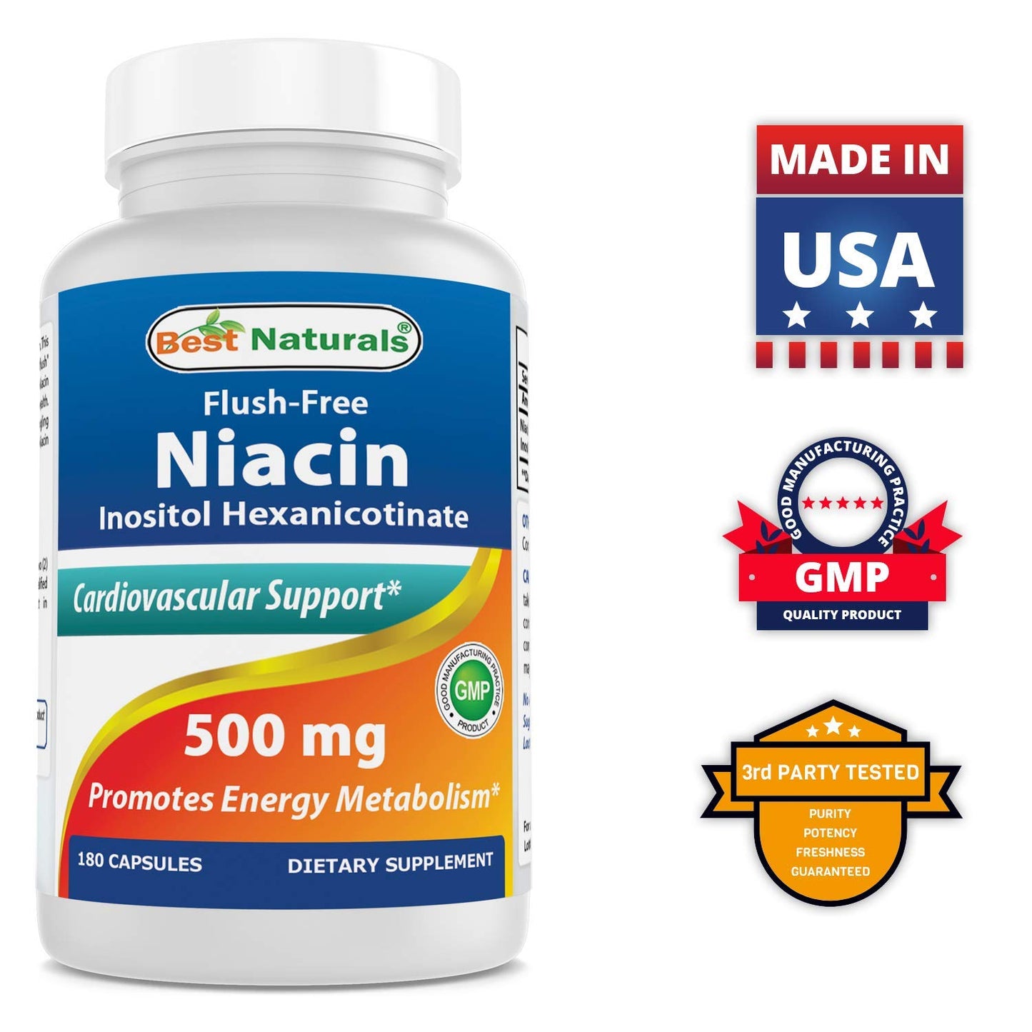 Niacina soporte nervioso y flujo sanguíneo suplemento 180 cápsulas