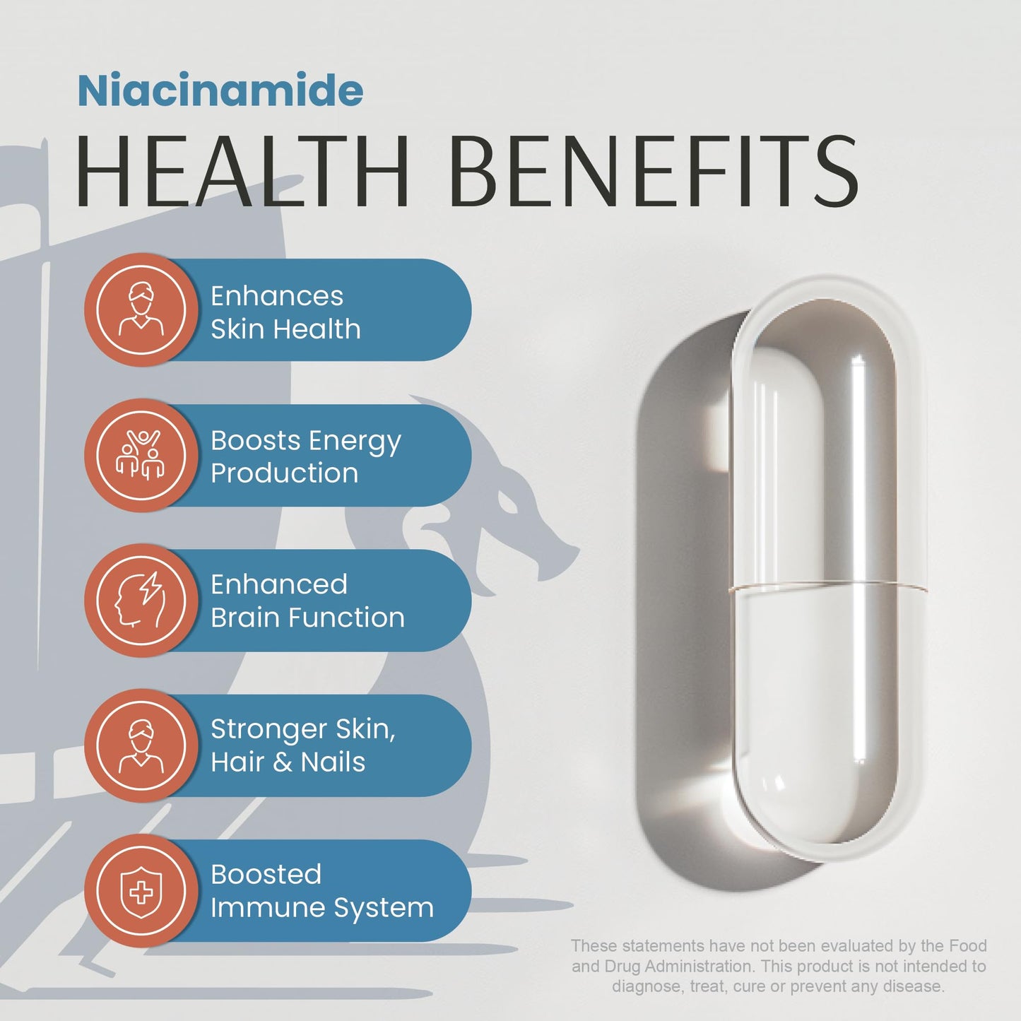 Niacinamida Vykee Nutrition para piel y metabolismo energético