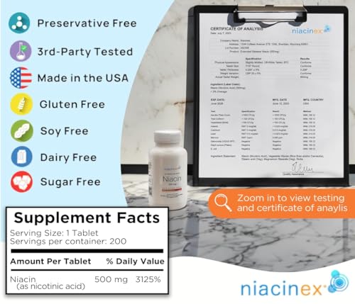 Niacinex 500mg, Sin Alergenos
