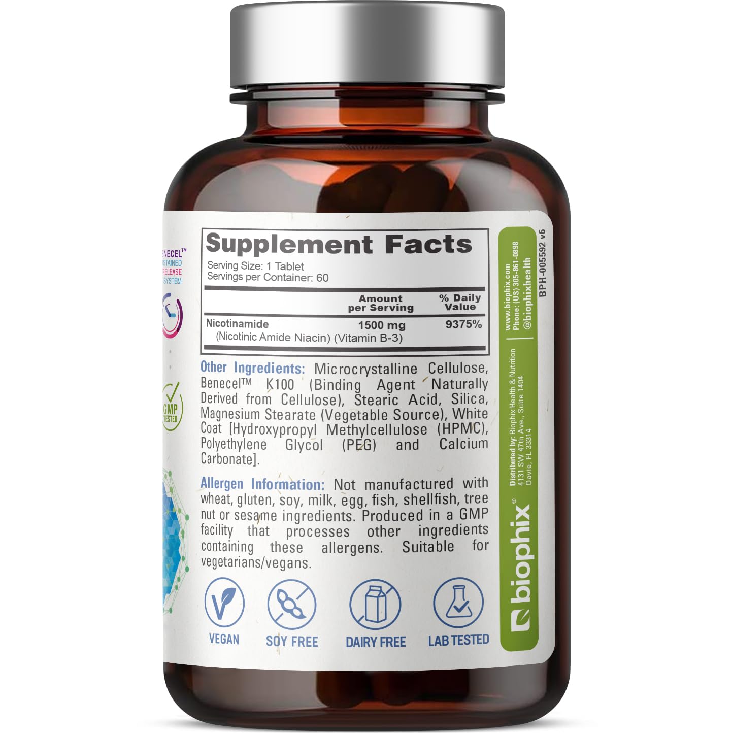 Nicotinamida biophix suplemento energético apoyo piel sensible