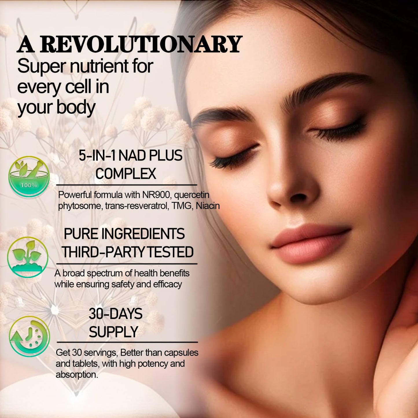 Nicotinamida ribósido y resveratrol en suplemento NAD líquido
