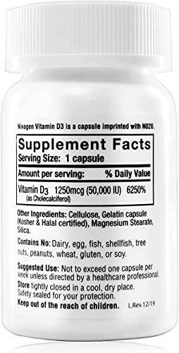 Nivagen vitamina D3 50000 UI 100 cápsulas para salud ósea