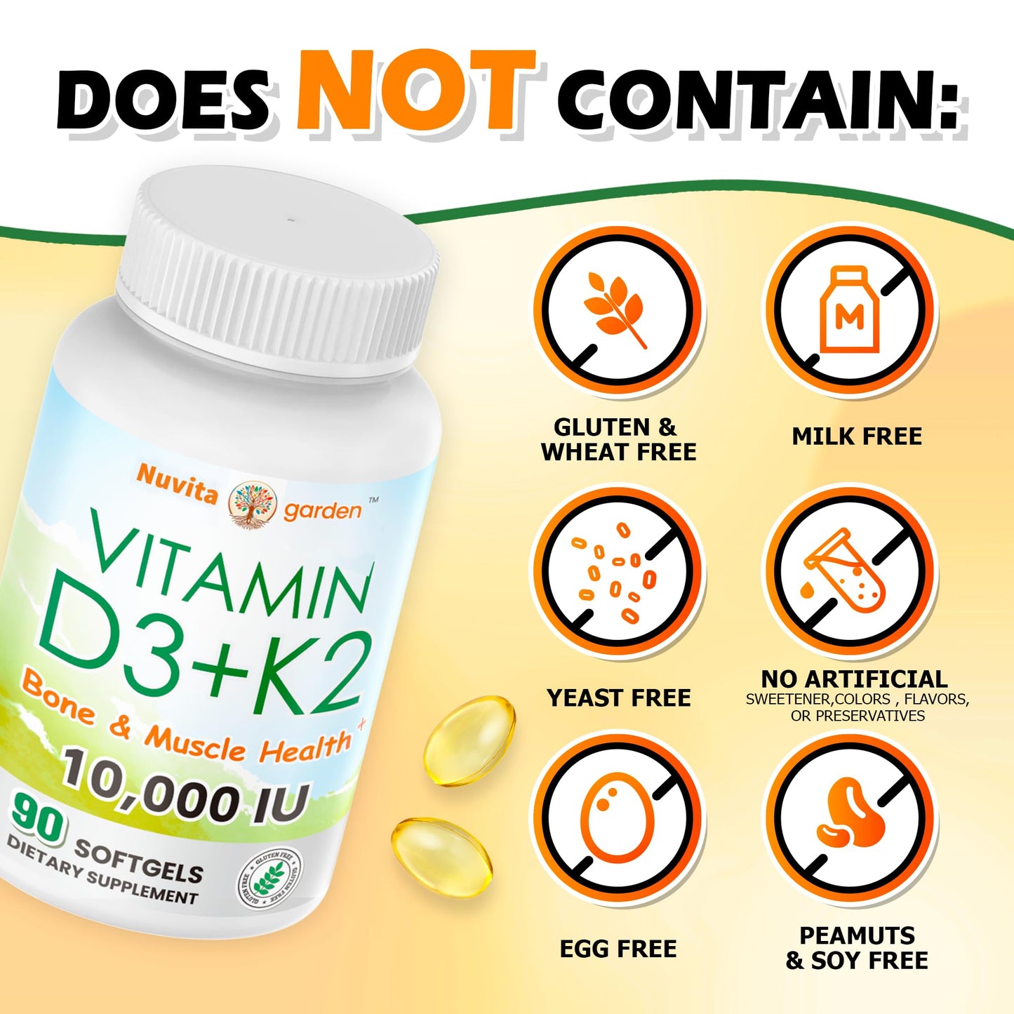NoMiLu Vitamina D3 + K2 - Suministro para 3 meses