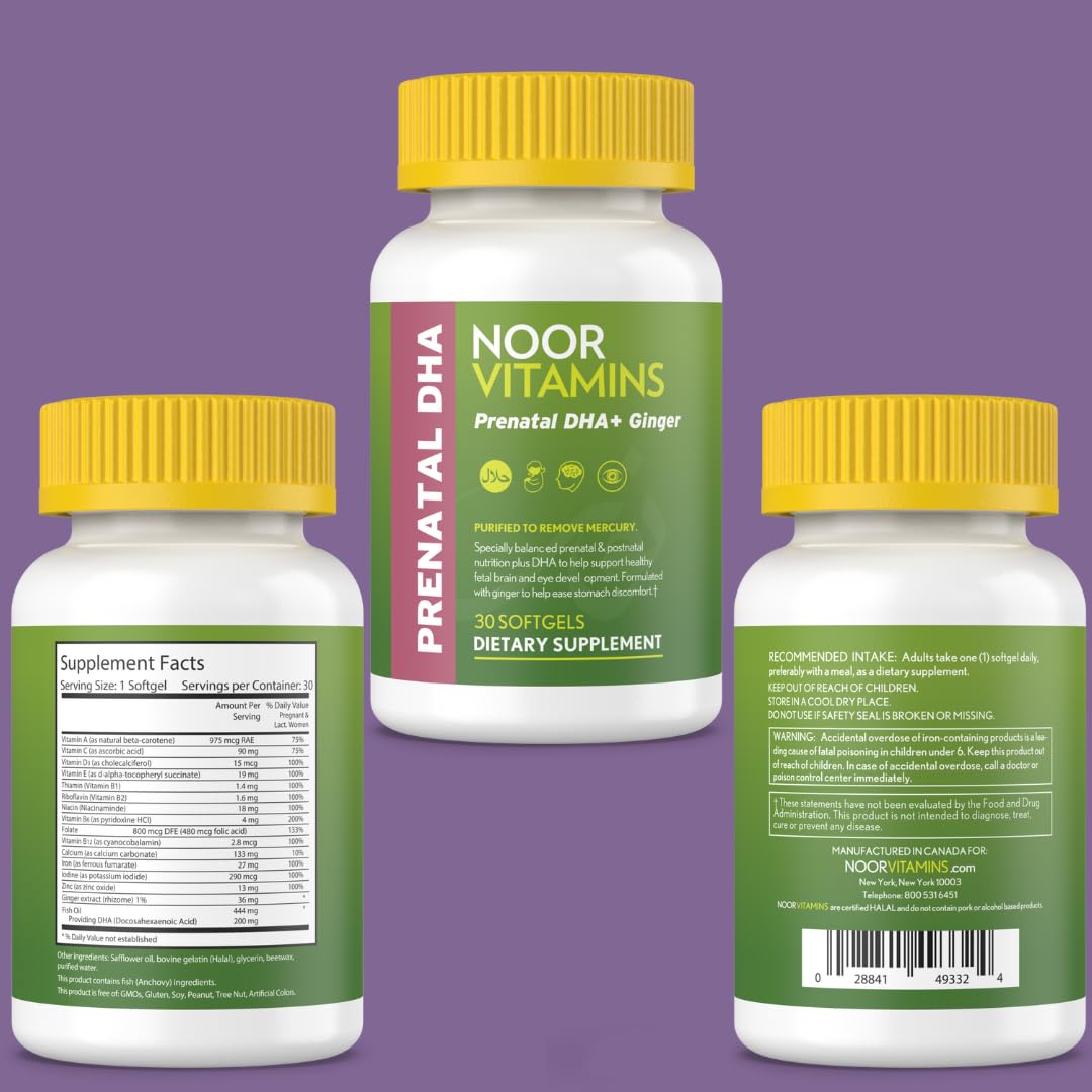 Noor vitaminas prenatales sin soja ni alérgenos comunes