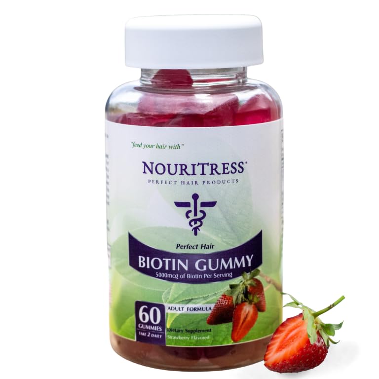 NouriTress gomitas de biotina sabor fresa 60 unidades