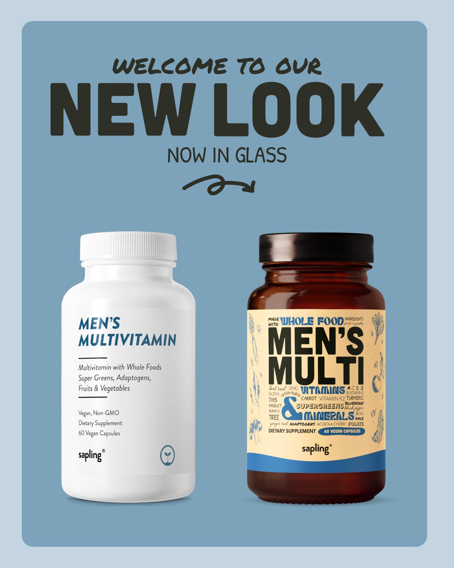 Nueva presentación del multivitamínico para hombres sapling.