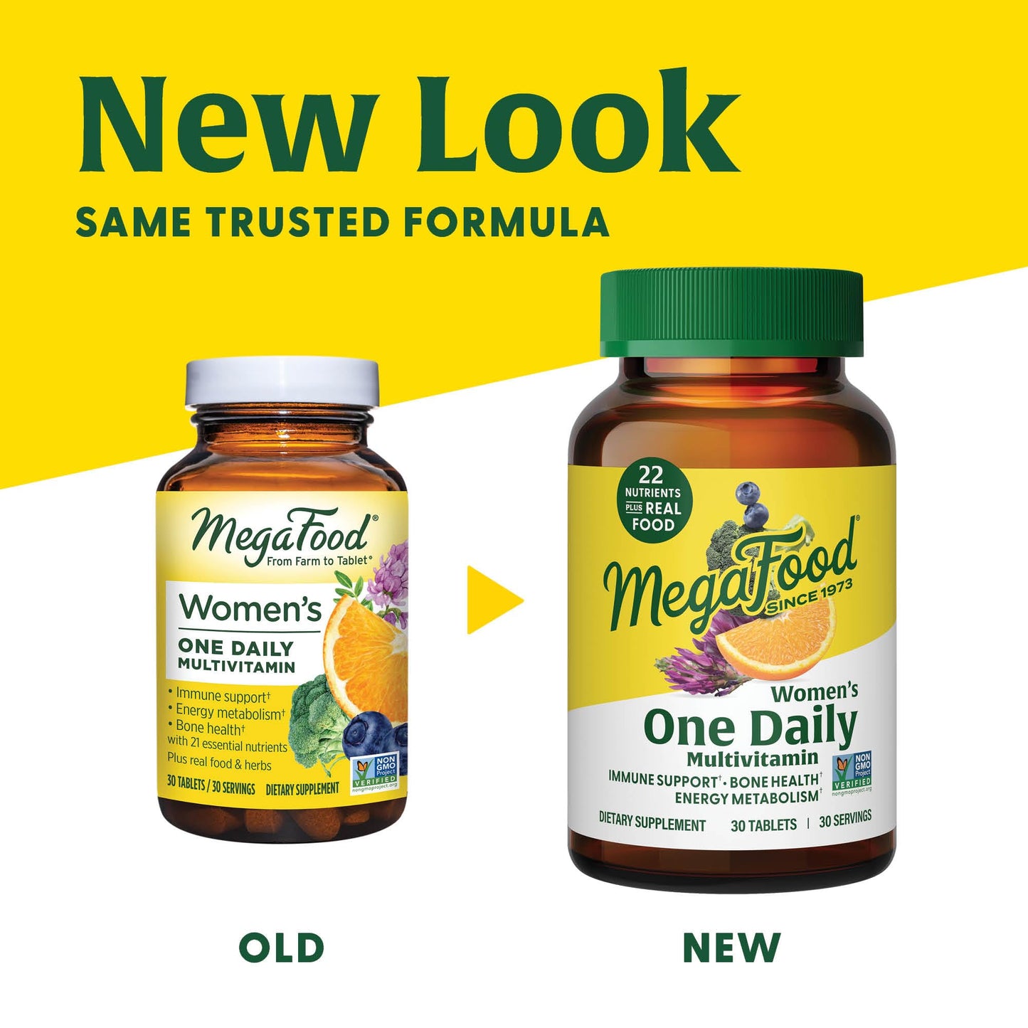 nuevo aspecto para megafood multivitaminas para mujeres
