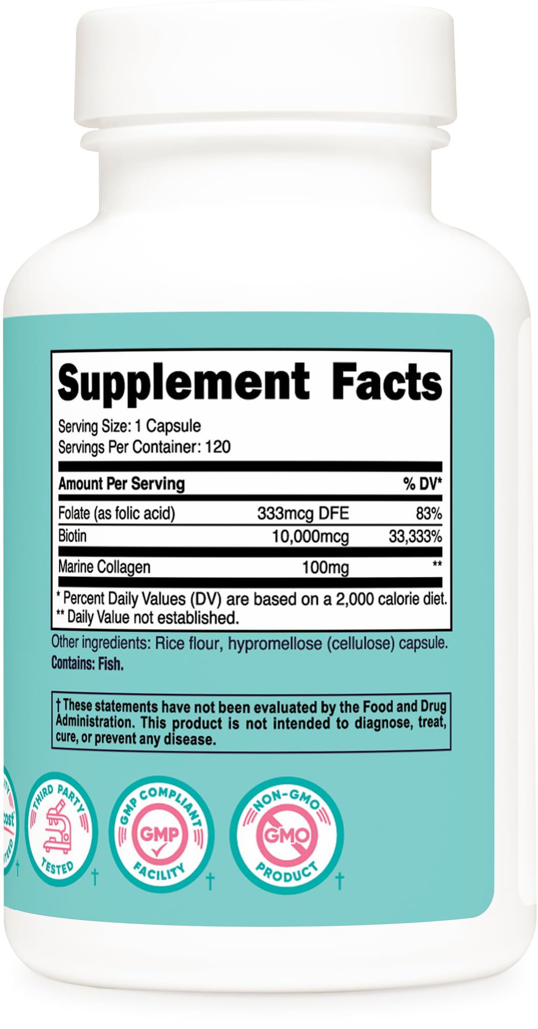 Nutricost biotina envase y cápsulas