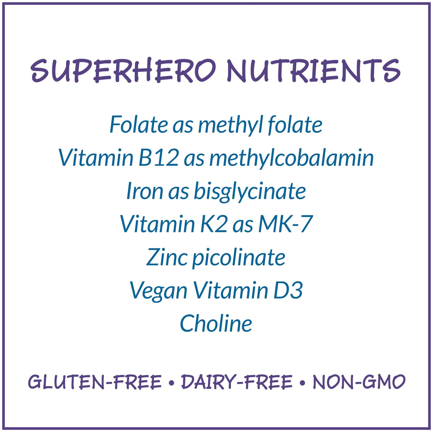 Nutrientes clave de Super Mini-Multi