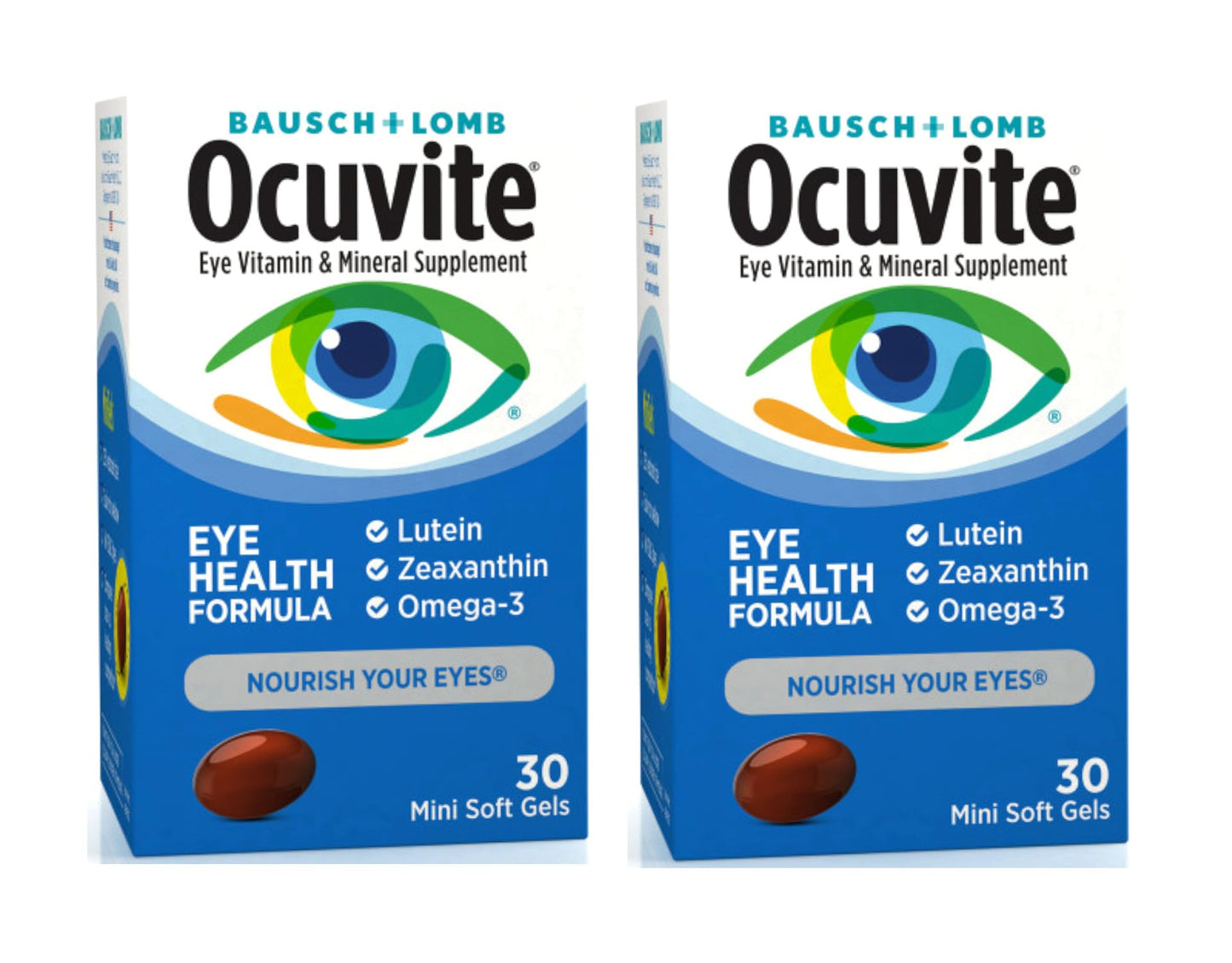 Paquete Ocuvite suplemento salud ocular mini softgels