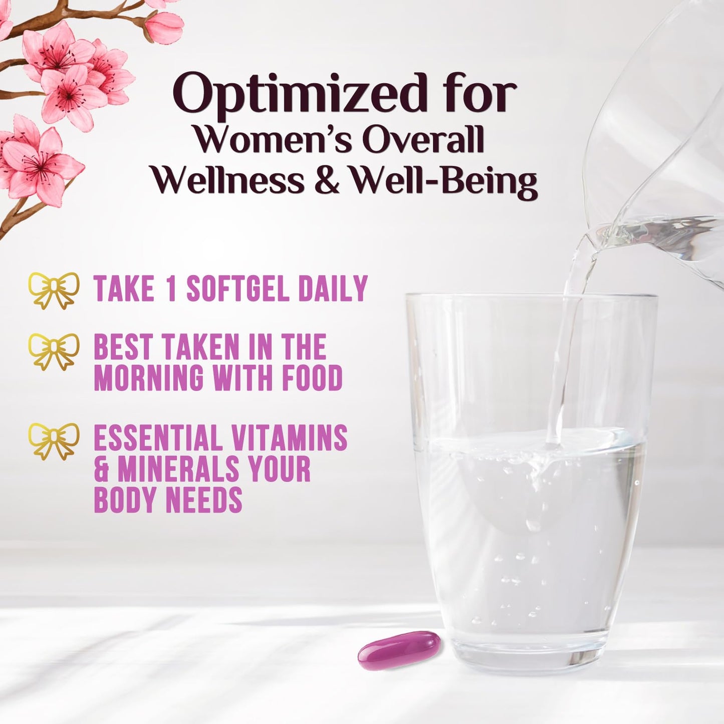 Optimizado para bienestar multivitaminas mujeres