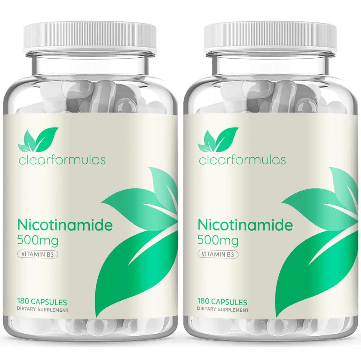Pack 2 ClearFormulas Nicotinamida 500mg 360 cápsulas vegetales