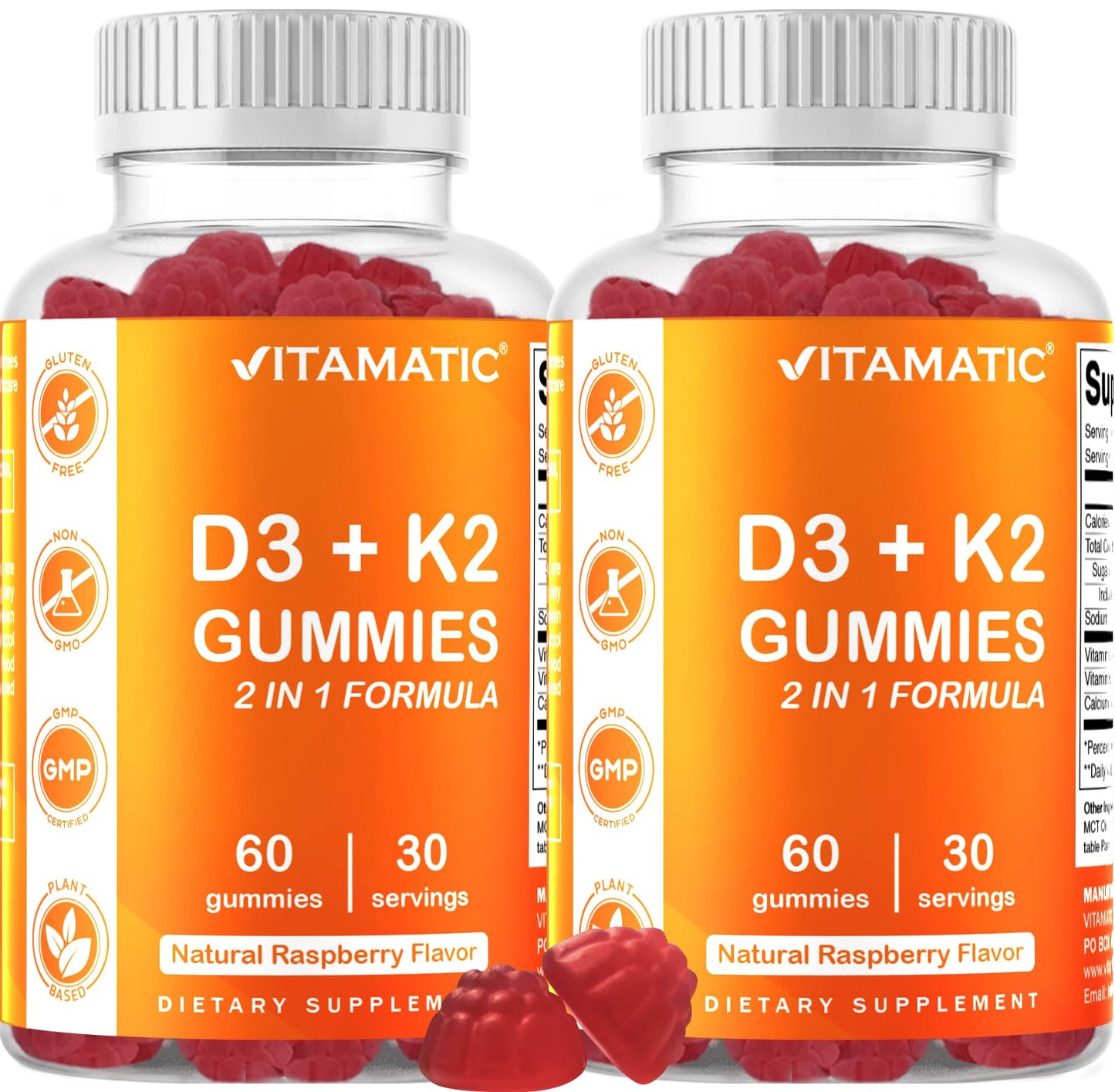 Paquete doble gominolas Vitamatic vitamina d3 y k2 60 unidades