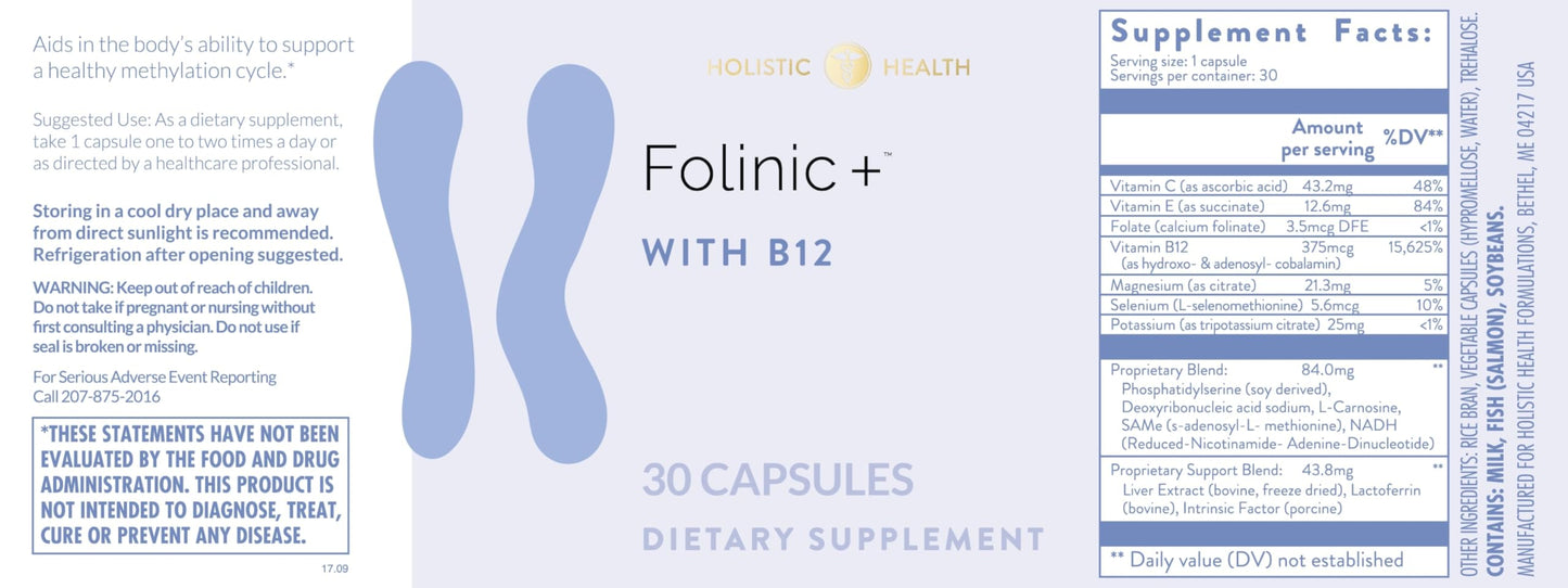 Pack Folinic + 30 cápsulas suplemento salud metilación