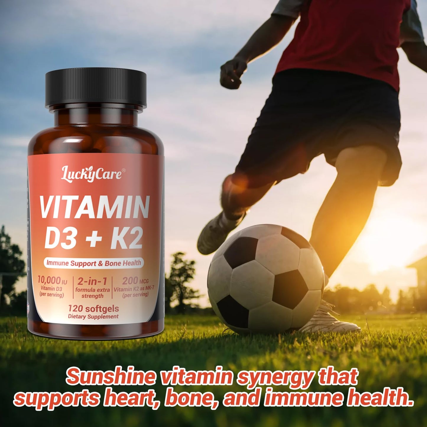 pack suplemento luckycare vitamina d3 k2 para inmunidad y huesos