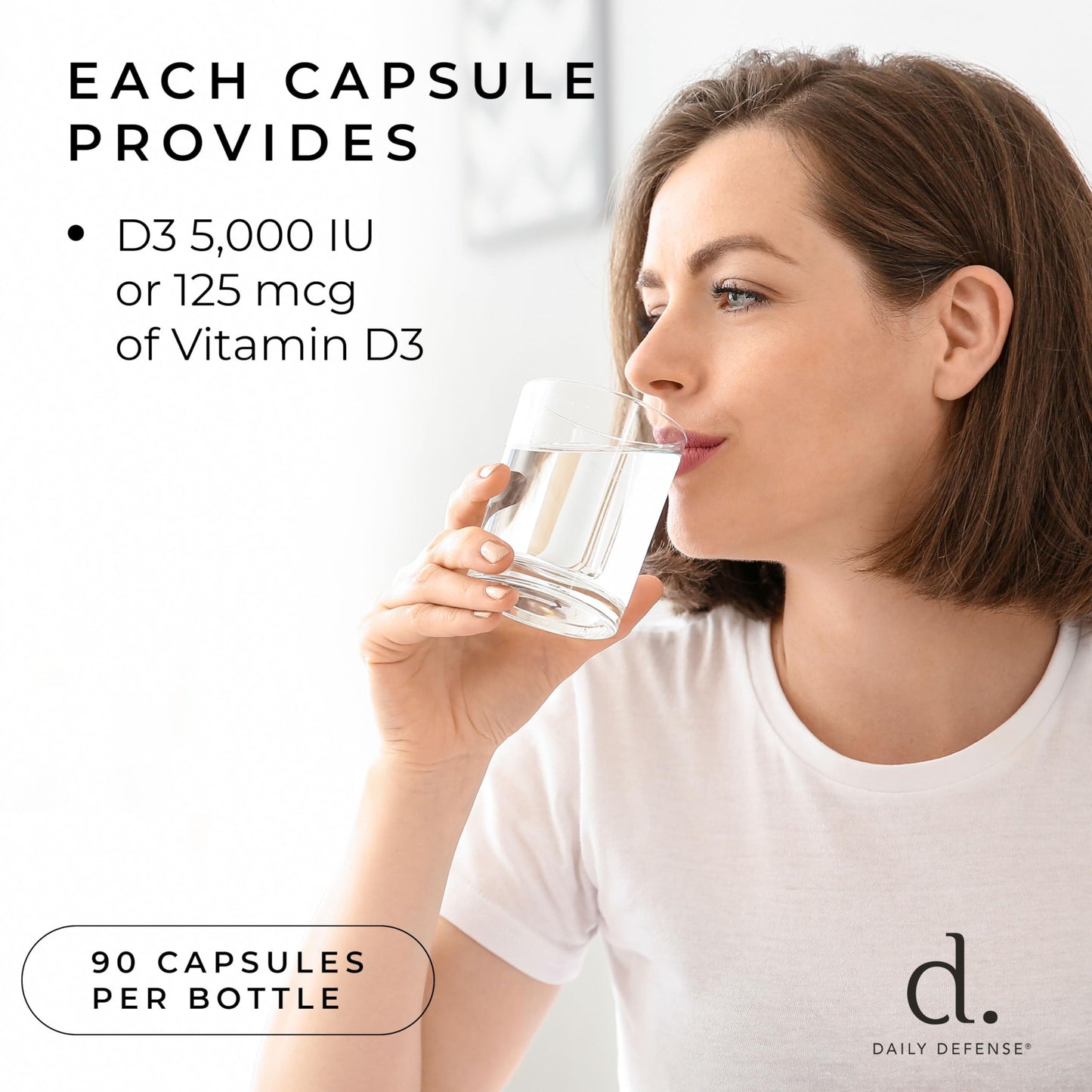 Packing diario vitamina D3 5000 IU Daily Defense