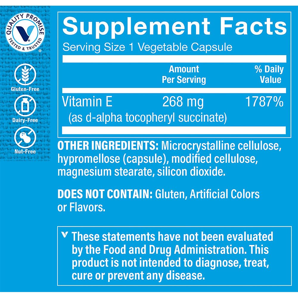 Paquete 100 cápsulas de vitamina E seca 400 IU The Vitamin Shoppe