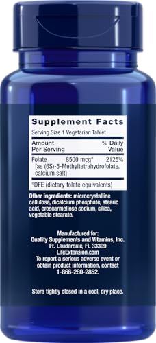Paquete de 4 Life Extension folato suplementario vegetariano