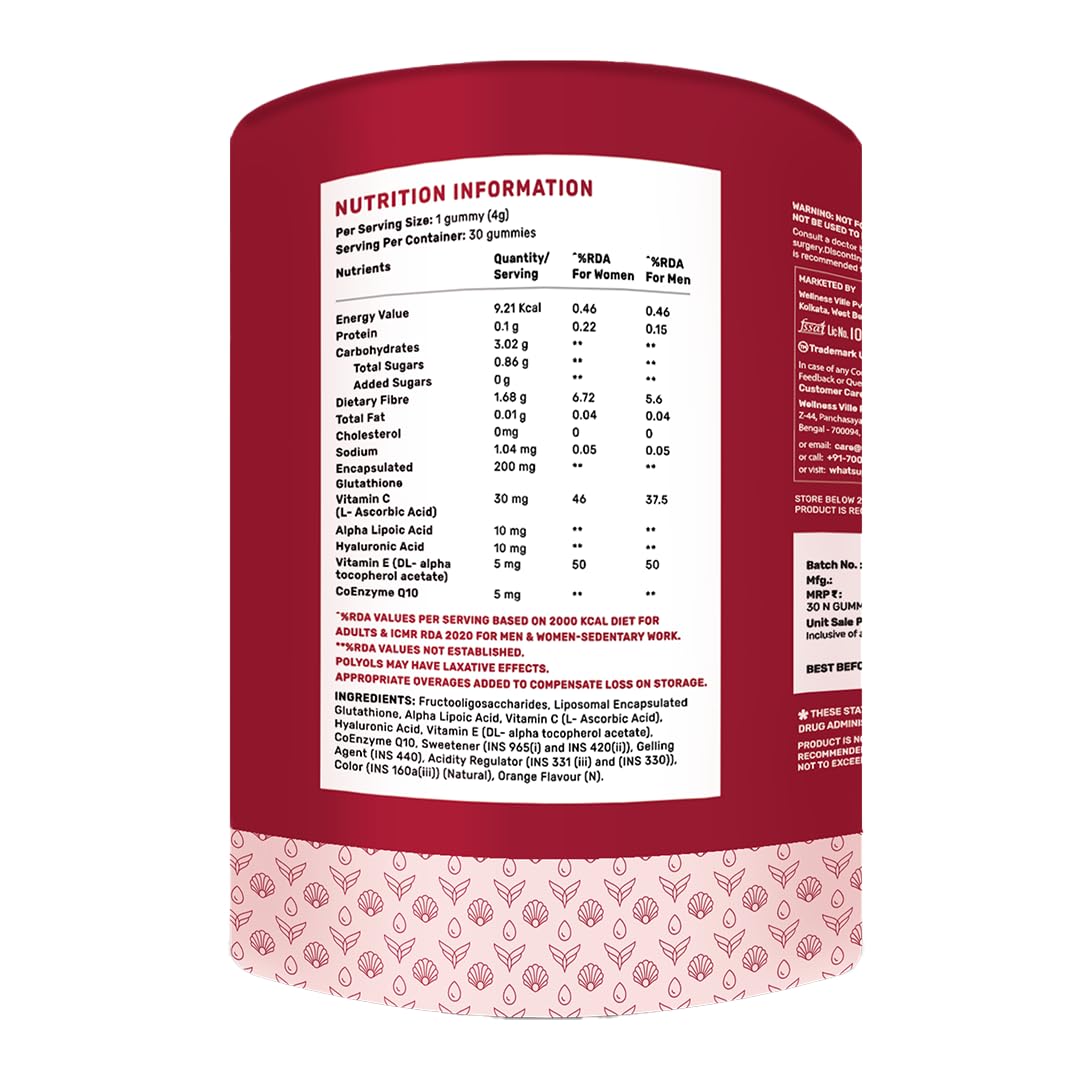 Paquete de 60 gomitas What's Up Wellness biotina y antioxidantes