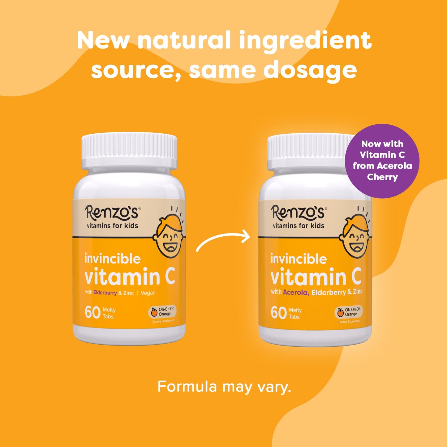 Paquete 60 tabletas vitaminas para niños Renzo con zinc y saúco