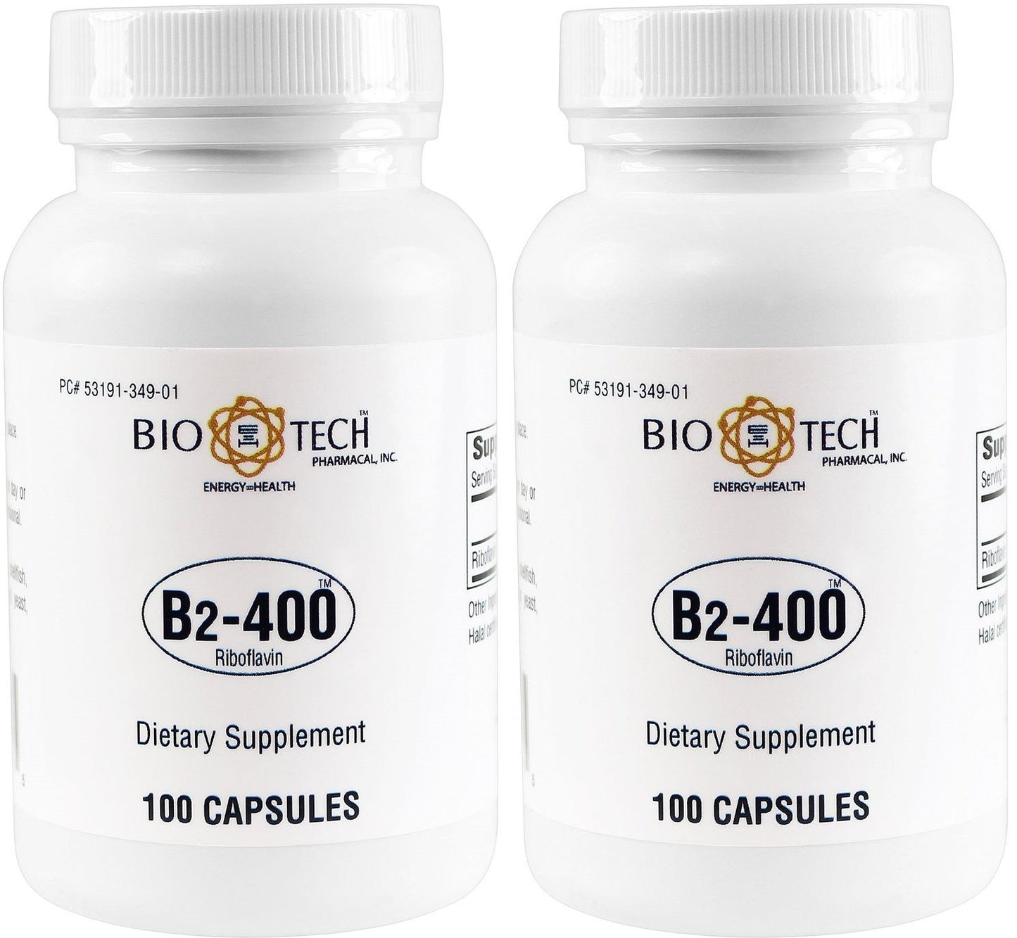 Paquete Biotech Pharmacal B2-400 Riboflavina 100 cápsulas