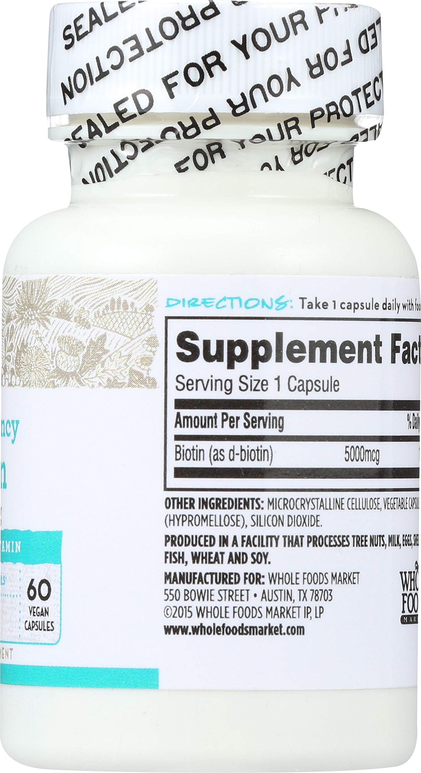 Paquete Biotina 5000mcg Whole Foods Market