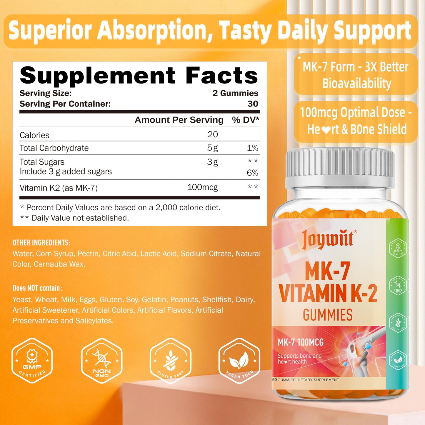Paquete combinado de vitaminas Joywiit