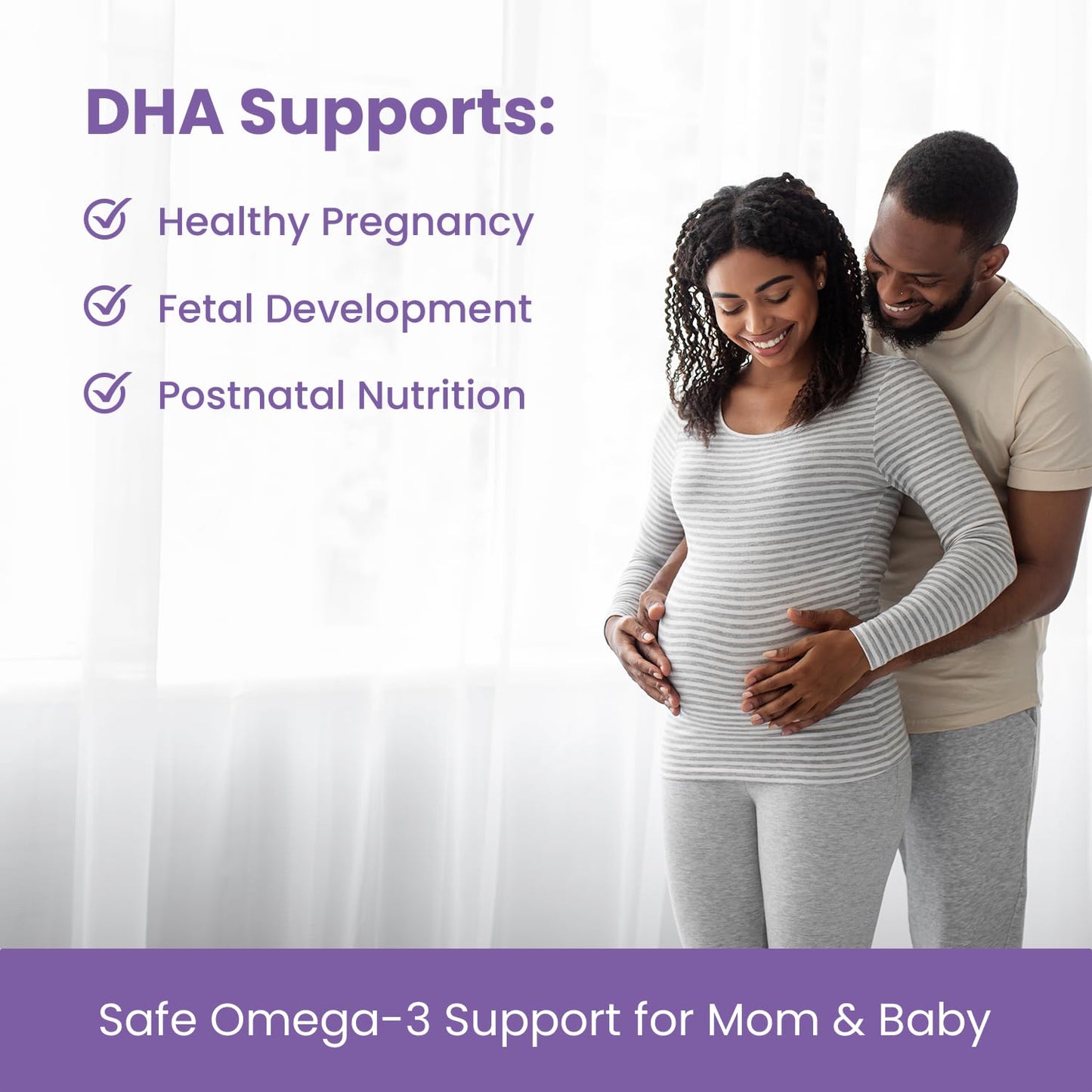 Paquete completo prenatal líquido y DHA para salud femenina