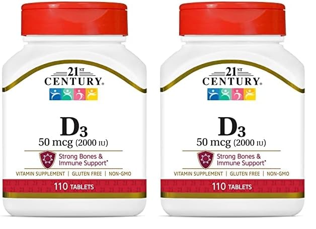 Paquete doble 21st Century Vitamina D3 2000 IU 110 tabletas