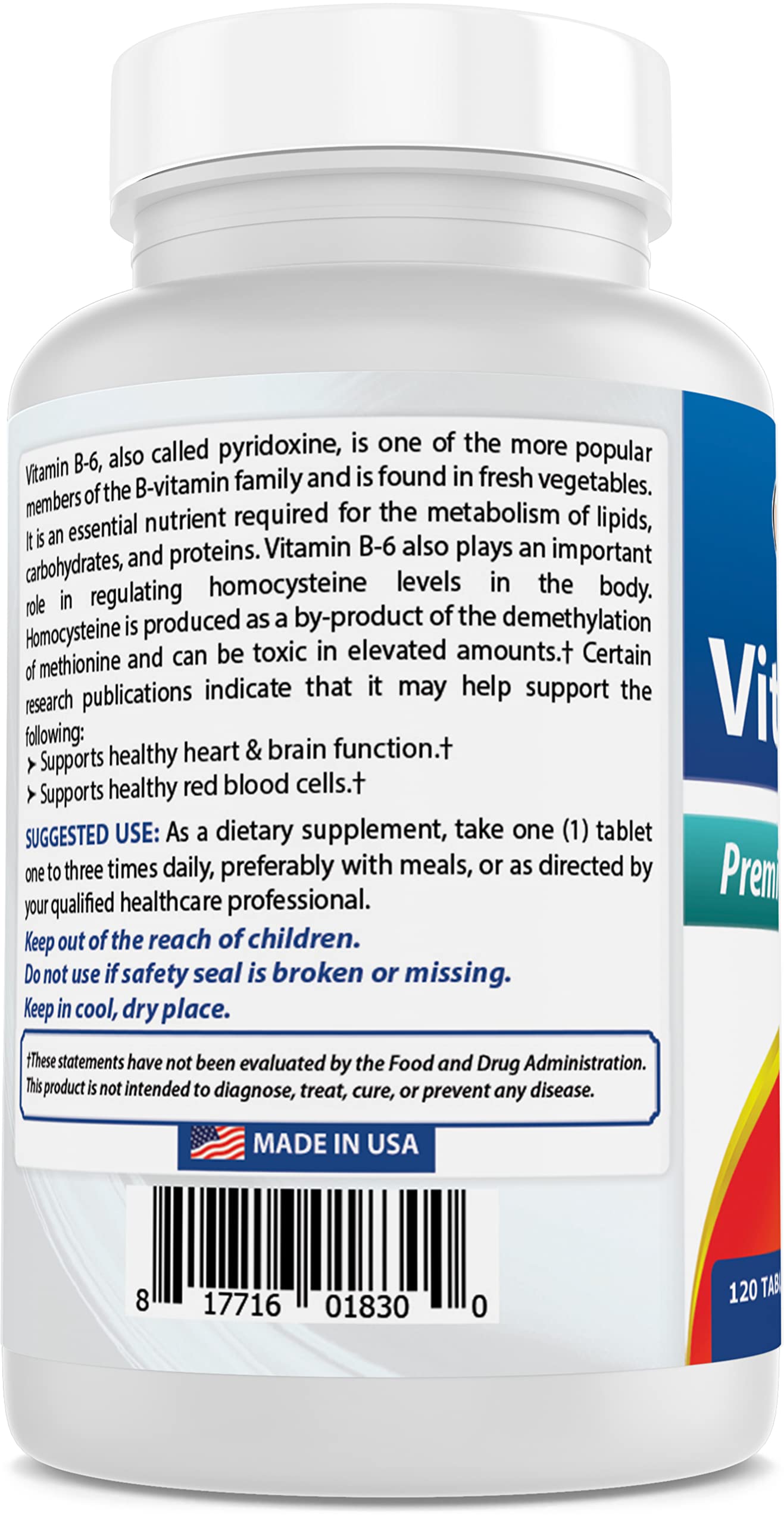 Paquete doble Best Naturals vitaminas b6 200mg para salud