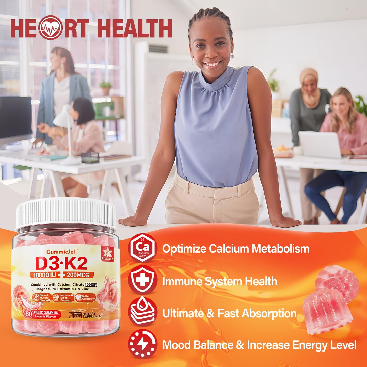 Paquete doble gomitas LILICARE con vitamina D3 K2 y zinc