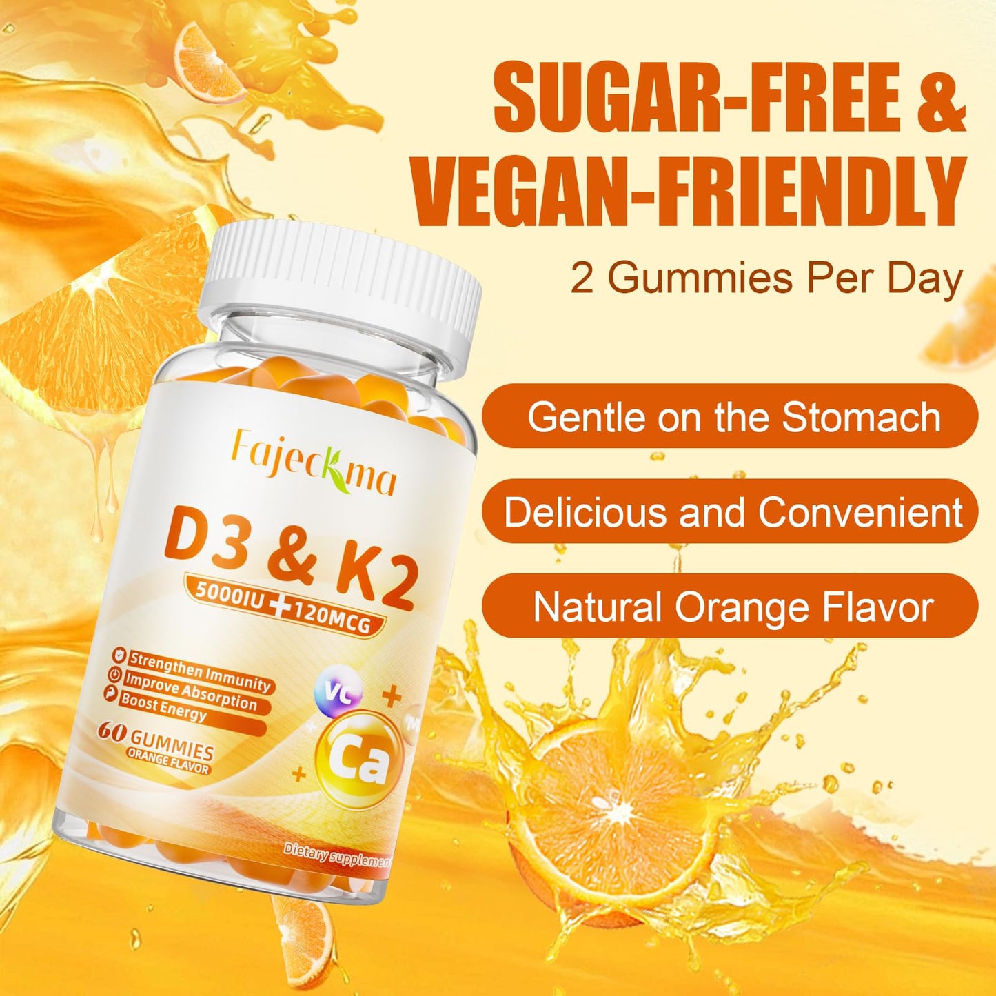 Paquete doble gomitas vitamina D3 K2 de la marca Fajeckma