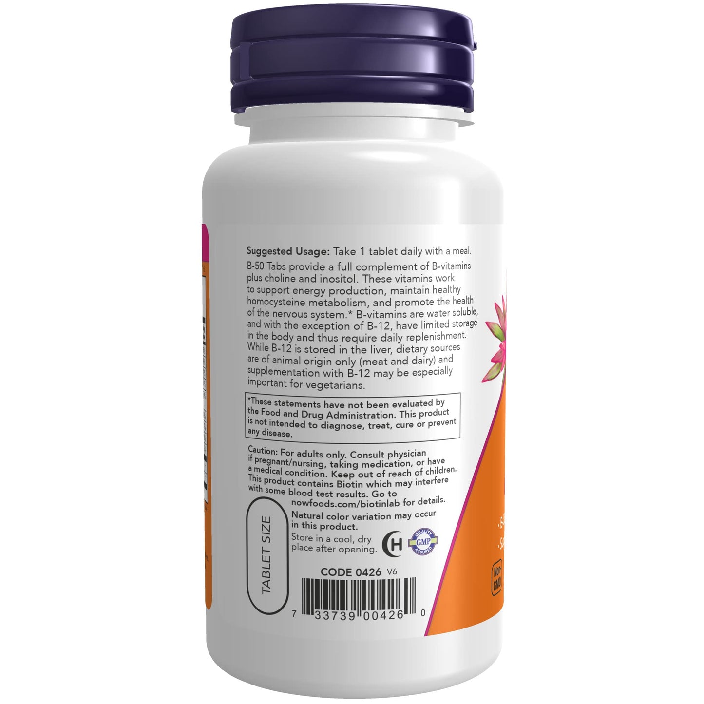 Paquete doble suplemento vitamina B-50 NOW 100 tabletas